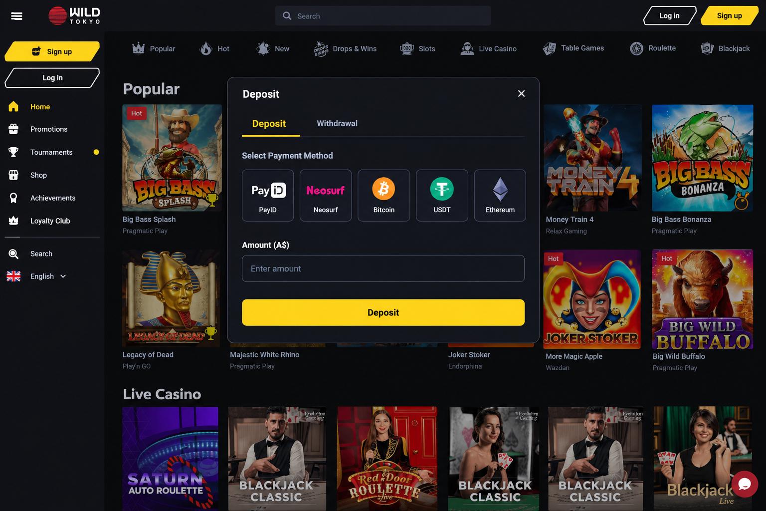 PayID, crypto and other ways to pay at pokies online australia real money sites